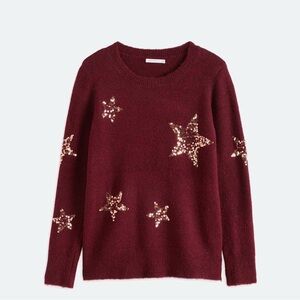 NWOT stitchfix Staccato Crew Neck Sweater with Sparkling Stars